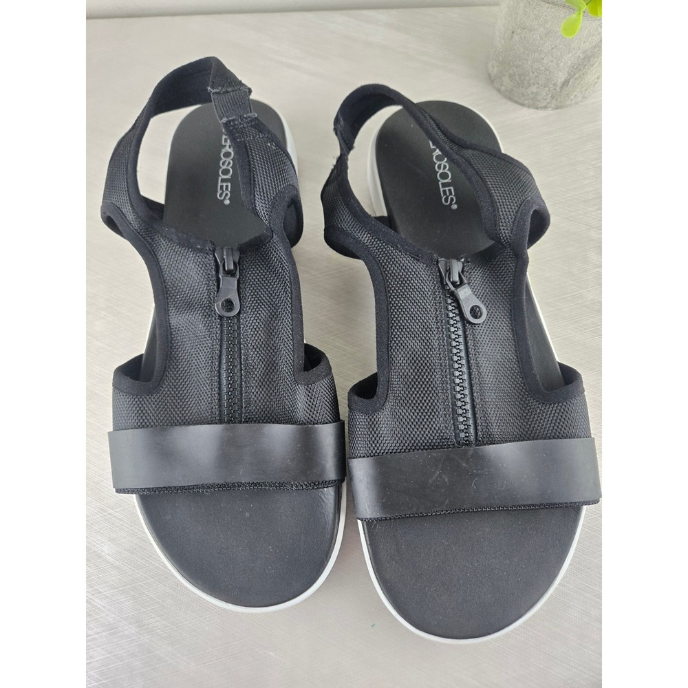 Aerosoles Top Form Womens Black Mesh Front Zip Sporty Slingback Sandals 11M - Picture 3 of 11